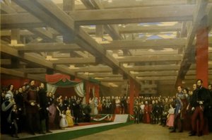 Laying the Foundation stone for Chain Bridge in 1842.